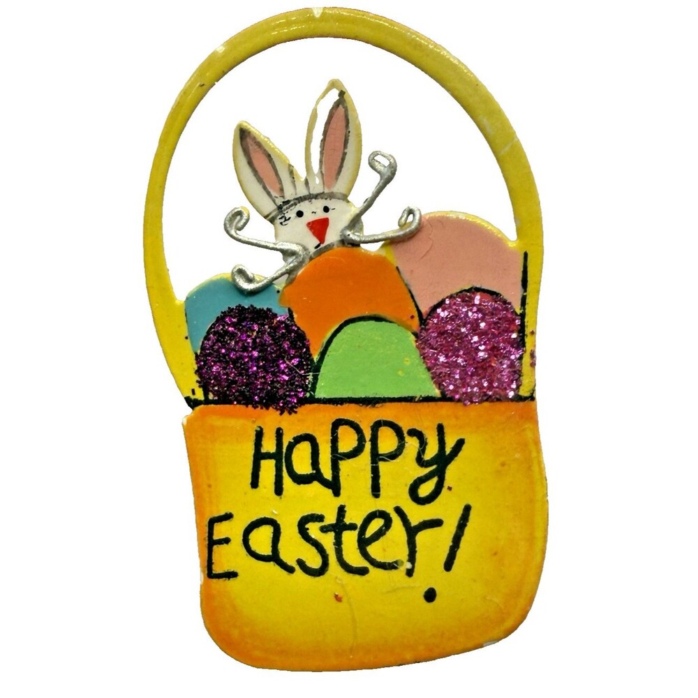 Happy Easter Brooch Pin Greenbrier 2 1/4" Floral Holiday Jewelry NEW In Pack
